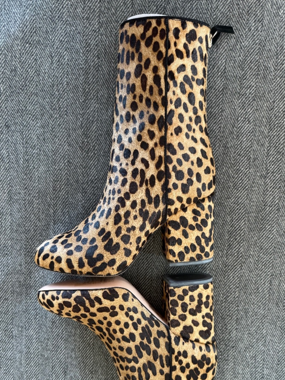 NWT, JCREW, DARLING SADIE ANKLE BOOTS, IN LEOPARD HAIR ON HIDE CALF HAIR